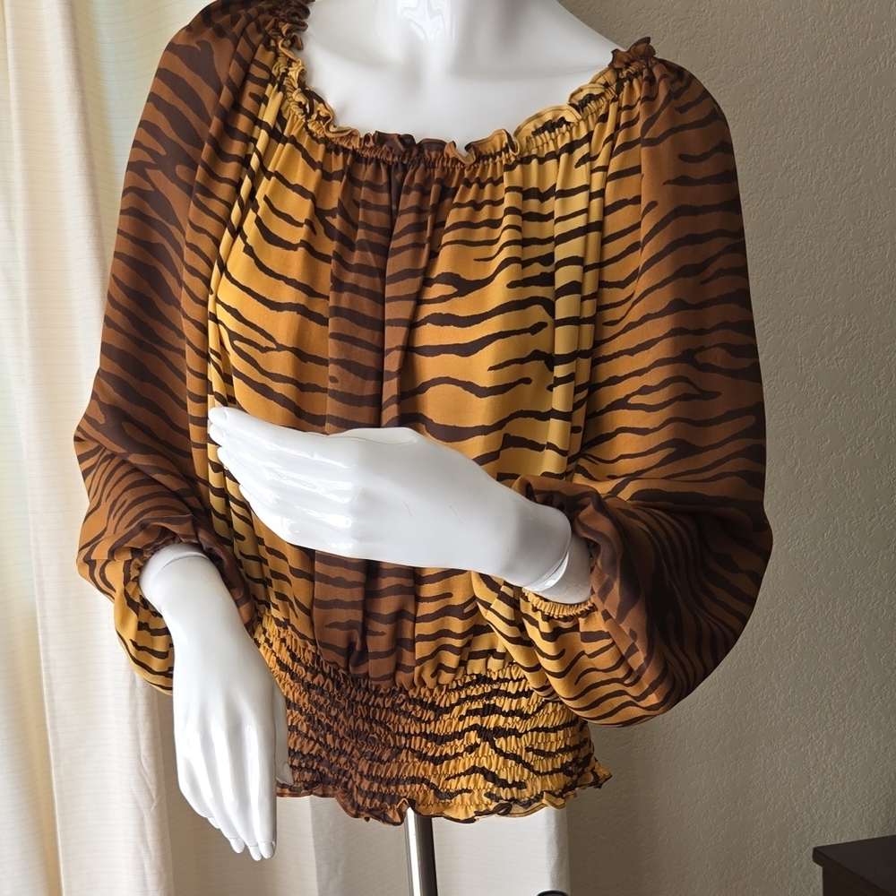 Elegant Zebra Print Women's Blouse